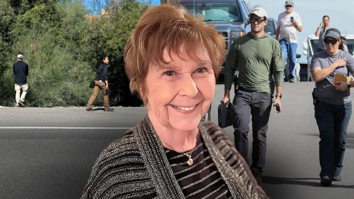 Law enforcement officers detain three individuals during Nancy Guthrie disappearance investigation in Catalina Foothills, Arizona.