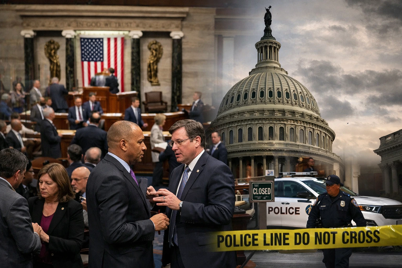 Lawmakers in U.S. Capitol amid partial government shutdown.