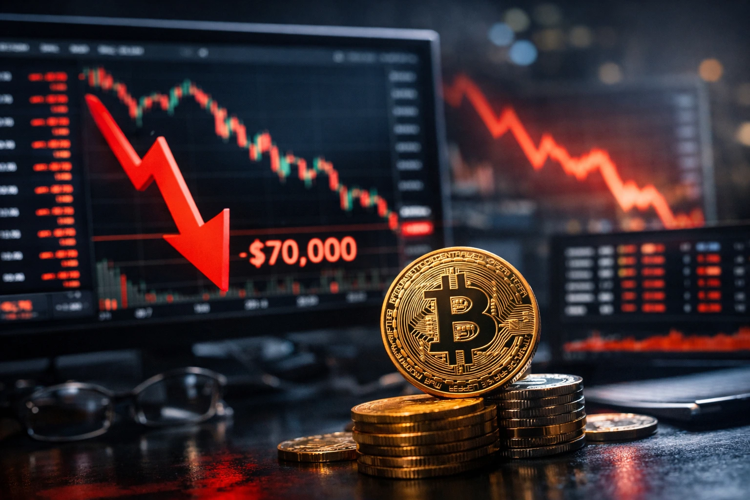 Bitcoin price drops below $70,000 during crypto market sell-off