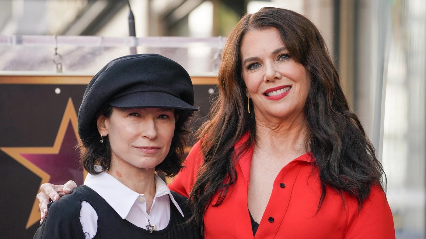 Lauren Graham talks about the upcoming Gilmore Girls book collaboration with creator Amy Sherman-Palladino during a film premiere in Los Angeles.
