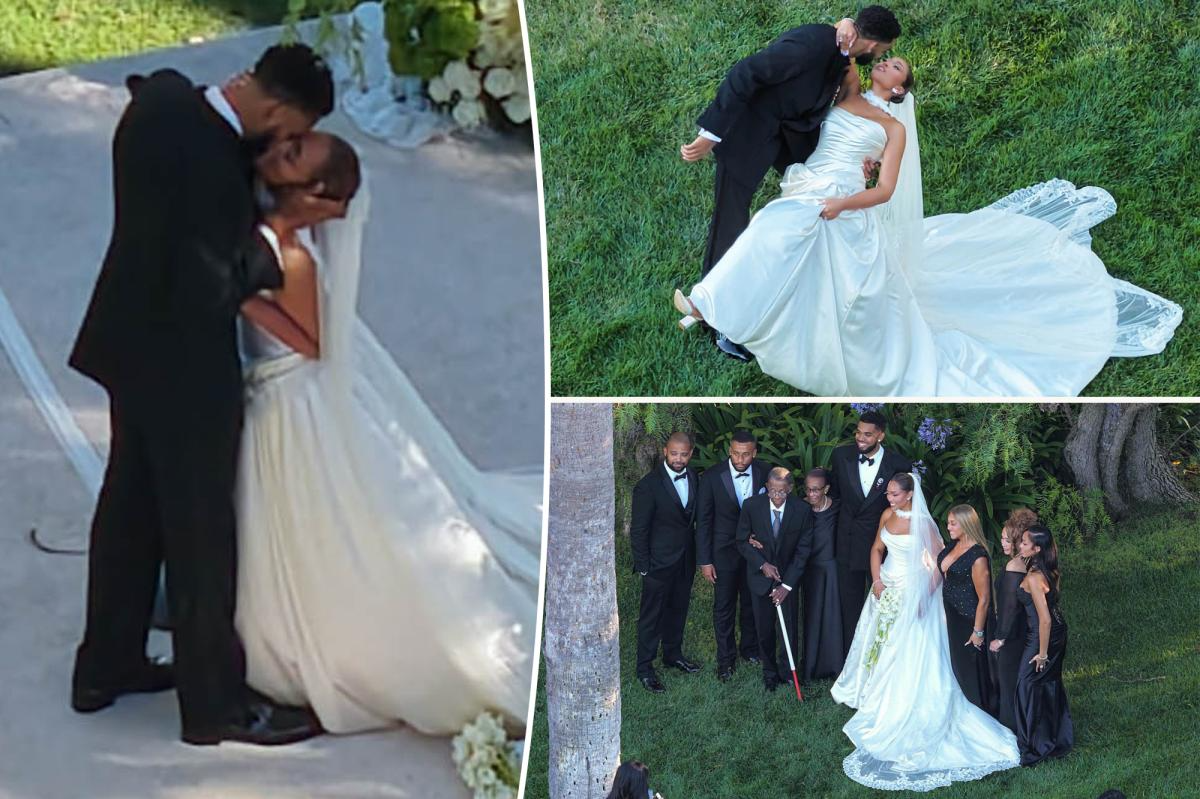 Karl-Anthony Towns and Jordyn Woods at their star-studded Malibu wedding