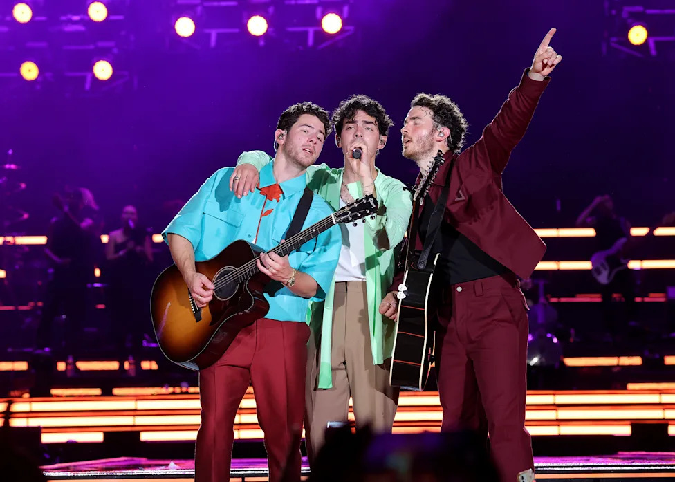 Jonas Brothers performing live during their Burning Up Tour All Over Again in Pittsburgh.