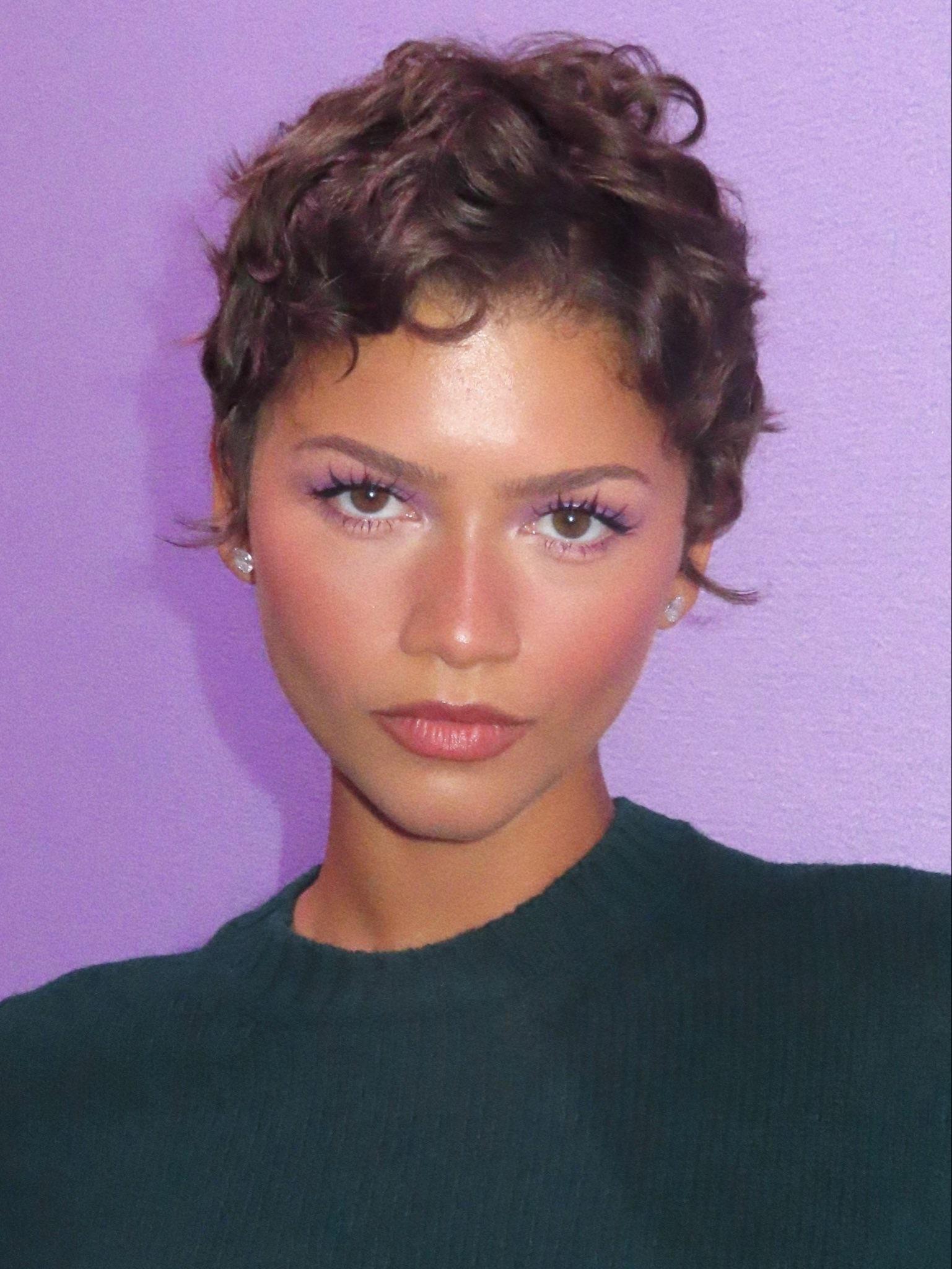 Zendaya debuts a short curly pixie cut at New York Fashion Week