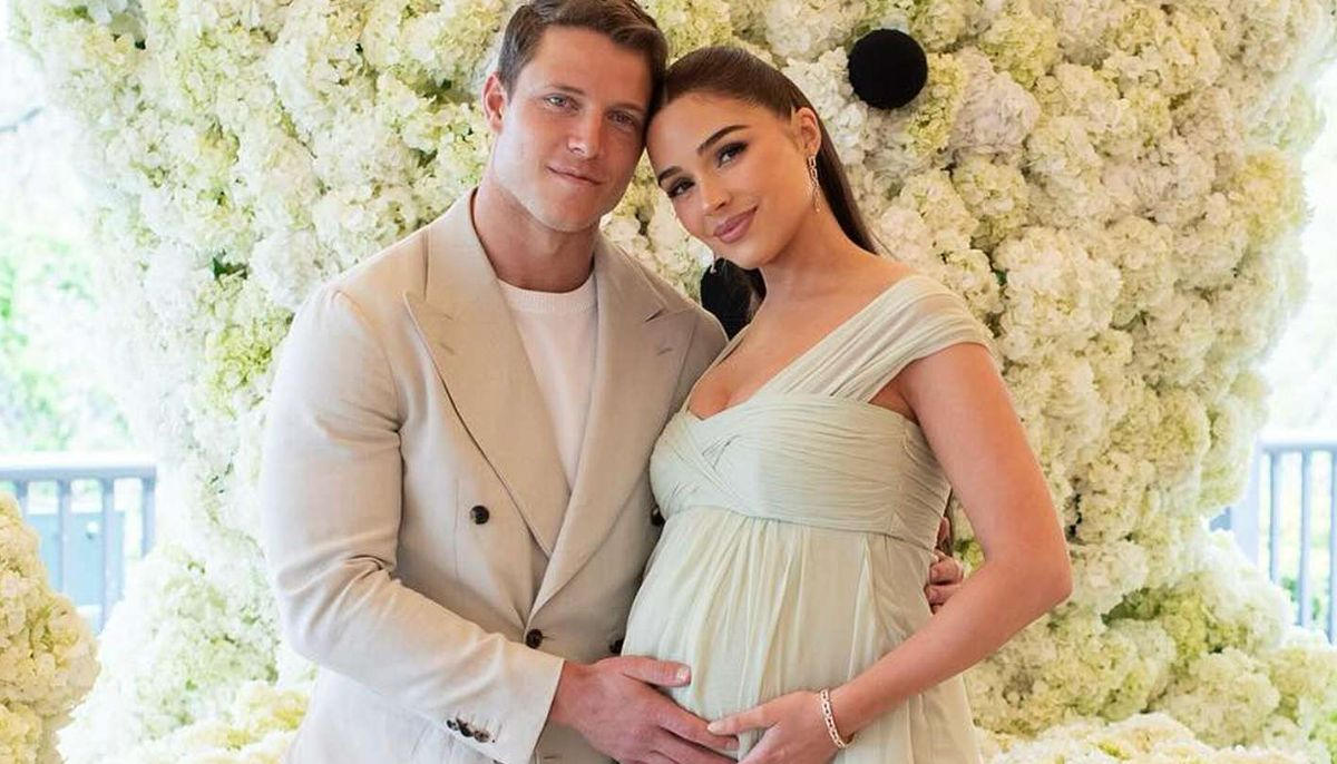 Olivia Culpo and Christian McCaffrey welcome their second baby, Roman Augustus McCaffrey, with daughter Colette.