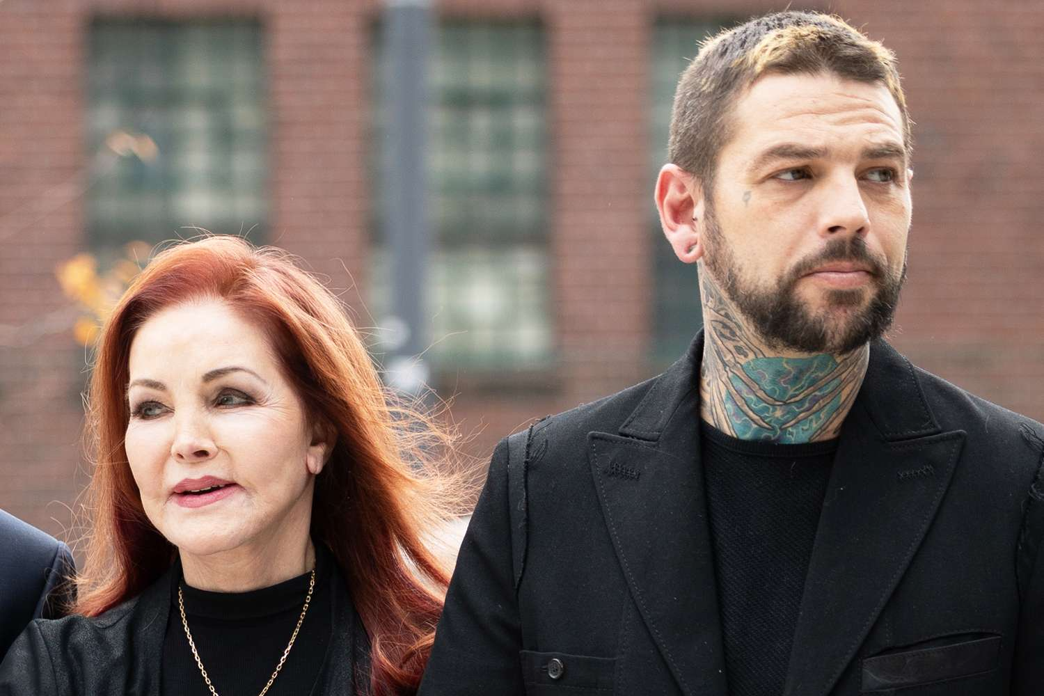 Priscilla Presley, 81, appears with son Navarone Garibaldi Garcia, 39, at an event in Germany.